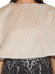 Adrianna Papell Faux Fur Lace Coverup - Image 6 of 6