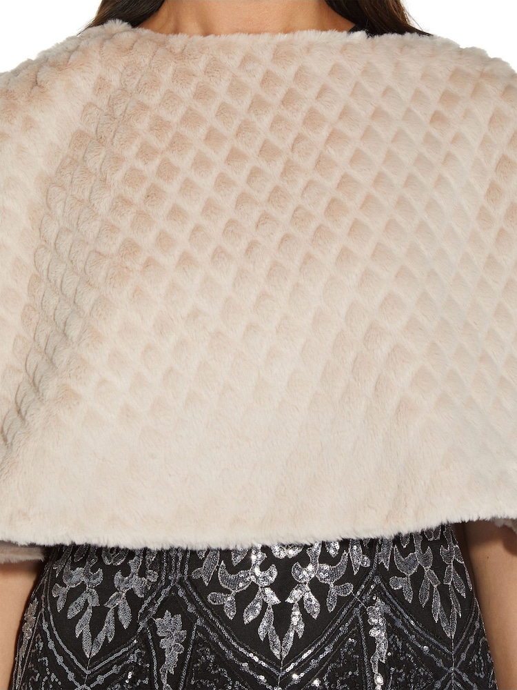 Adrianna Papell Faux Fur Lace Coverup - Image 6 of 6