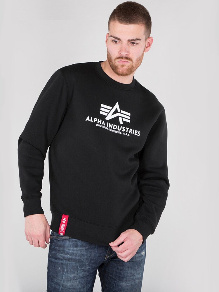 Alpha Industries Black 100% Cotton Basic Sweater - Image 1 of 6