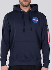 Alpha Industries Space Shuttle 100% Cotton Blue Hoodie - Image 1 of 4