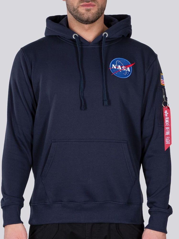 Alpha Industries Space Shuttle 100% Cotton Blue Hoodie - Image 1 of 4