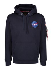 Alpha Industries Space Shuttle 100% Cotton Blue Hoodie - Image 3 of 4