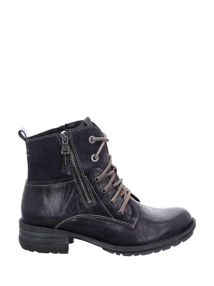 Josef Seibel Blue Sandra 91 Biker-Style Combat Boots - Image 1 of 4