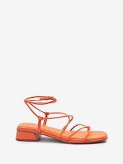 Orange Forever Comfort Knot Detail Ankle Strap Sandals - Image 3 of 6