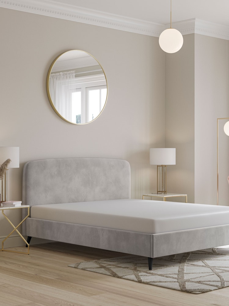 Grey Light Opulent Velvet Matson Upholstered Bed Frame - Image 2 of 7
