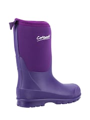 Cotswold Younger Girls Purple Waterproof Hilly Neoprene Wellies - Image 3 of 4