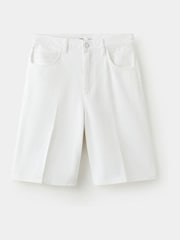 Mango White Denim Knee-Length Shorts - Image 5 of 7