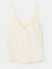 Mango Cream Lace Trim Satin Sleeveless Vest - Image 5 of 7