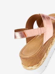 Rose Gold Regular/Wide Fit Forever Comfort® Sports Cross Over Wedges - Image 5 of 6