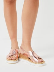 Rose Gold Regular/Wide Fit Forever Comfort® Sports Cross Over Wedges - Image 6 of 6