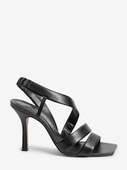 Black Signature Asymmetric Strap Sandals - Image 2 of 6