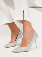 Silver Forever Comfort® Wedding Glitter Court Bridal Shoes - Image 1 of 6