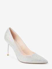 Silver Forever Comfort® Wedding Glitter Court Bridal Shoes - Image 4 of 6