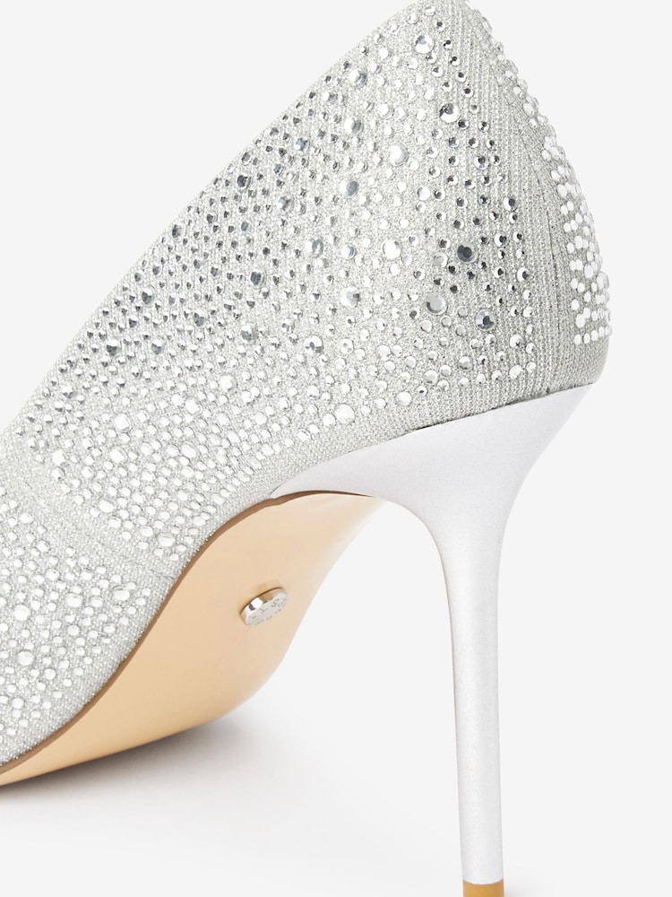Silver Forever Comfort® Wedding Glitter Court Bridal Shoes - Image 6 of 6