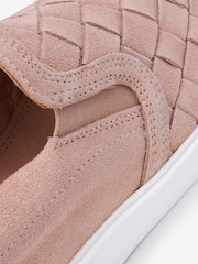 Pink Regular/Wide Fit Signature Weave Slip-On Trainers - Image 4 of 6