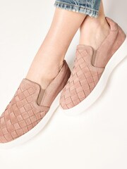 Pink Regular/Wide Fit Signature Weave Slip-On Trainers - Image 5 of 6