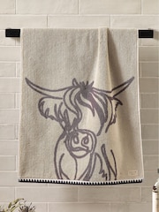 Grey Hamish the Highland Cow 100% Cotton Towel - Image 1 of 5