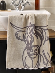 Grey Hamish the Highland Cow 100% Cotton Towel - Image 5 of 5