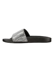Skechers Black/Silver Pop Ups New Spark Womens Slides - Image 2 of 5