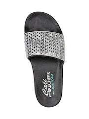 Skechers Black/Silver Pop Ups New Spark Womens Slides - Image 3 of 5