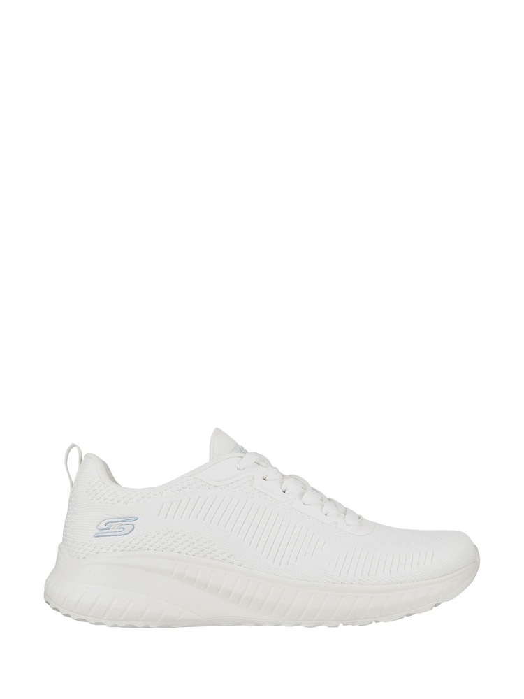 Skechers Ecru White Womens Bobs Squad Chaos Face Off Trainers - Image 2 of 6