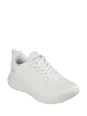 Skechers Ecru White Womens Bobs Squad Chaos Face Off Trainers - Image 4 of 6