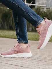 Skechers Blush Pink Womens Bobs Squad Chaos Face Off Trainers - Image 1 of 5