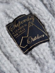 Superdry Grey Tweed Cable Beanie - Image 2 of 2