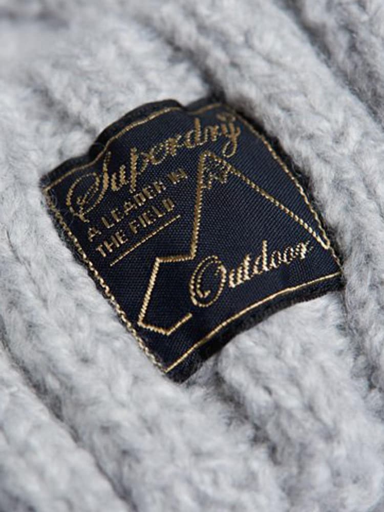 Superdry Grey Tweed Cable Beanie - Image 2 of 2