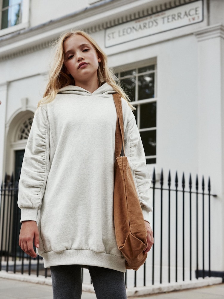 Grey Longline Hoodie (3-16yrs) - Image 1 of 8