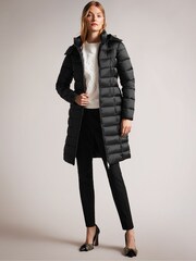 Ted Baker Black Long Aliciee Padded Coat - Image 3 of 5