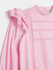 River Island Pink Girls 100% Cotton Dobby Blouse - Image 3 of 3