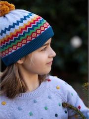 Frugi Grey Fairisle Knitted Hat and Gloves Set - Image 2 of 7