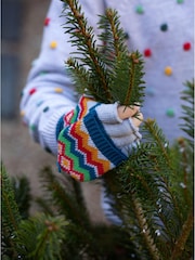 Frugi Grey Fairisle Knitted Hat and Gloves Set - Image 3 of 7