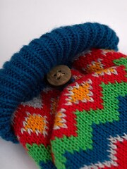Frugi Grey Fairisle Knitted Hat and Gloves Set - Image 6 of 7
