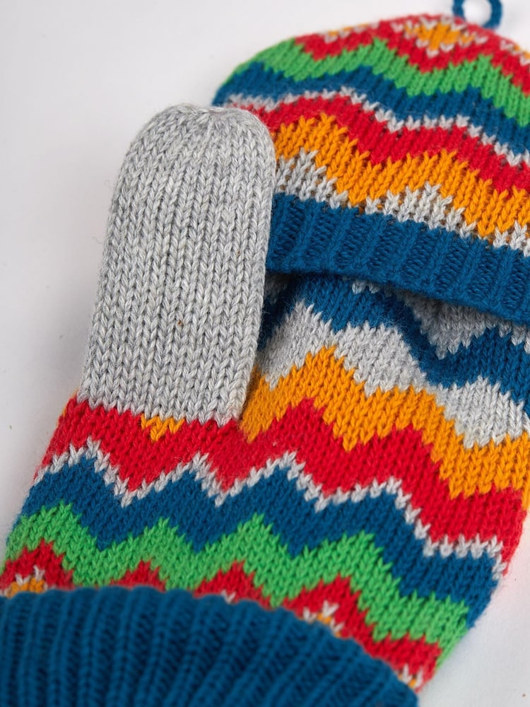 Frugi Grey Fairisle Knitted Hat and Gloves Set - Image 7 of 7