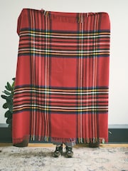 Aubin Red Guiseley Wool Throw - Image 3 of 4