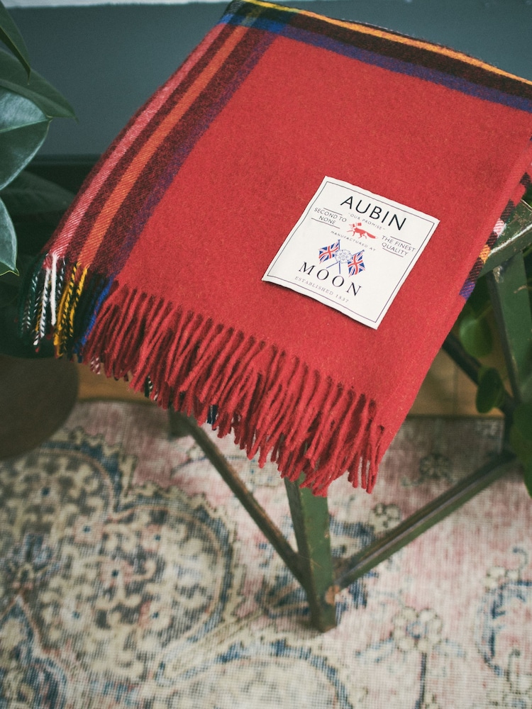 Aubin Red Guiseley Wool Throw - Image 4 of 4