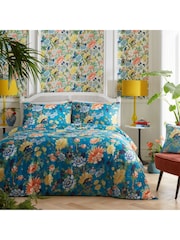 Wedgewood Blue Sapphire Garden 100% Cotton Duvet Cover and Pillowcase Set - Image 1 of 2