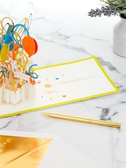 Hallmark White Celebration Card 3D Pop-Up Party Balloons Design - Image 4 of 4