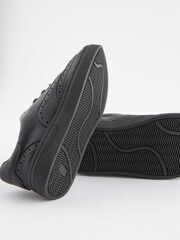 Black School Leather Lace-Up Brogue Shoes - Image 4 of 4