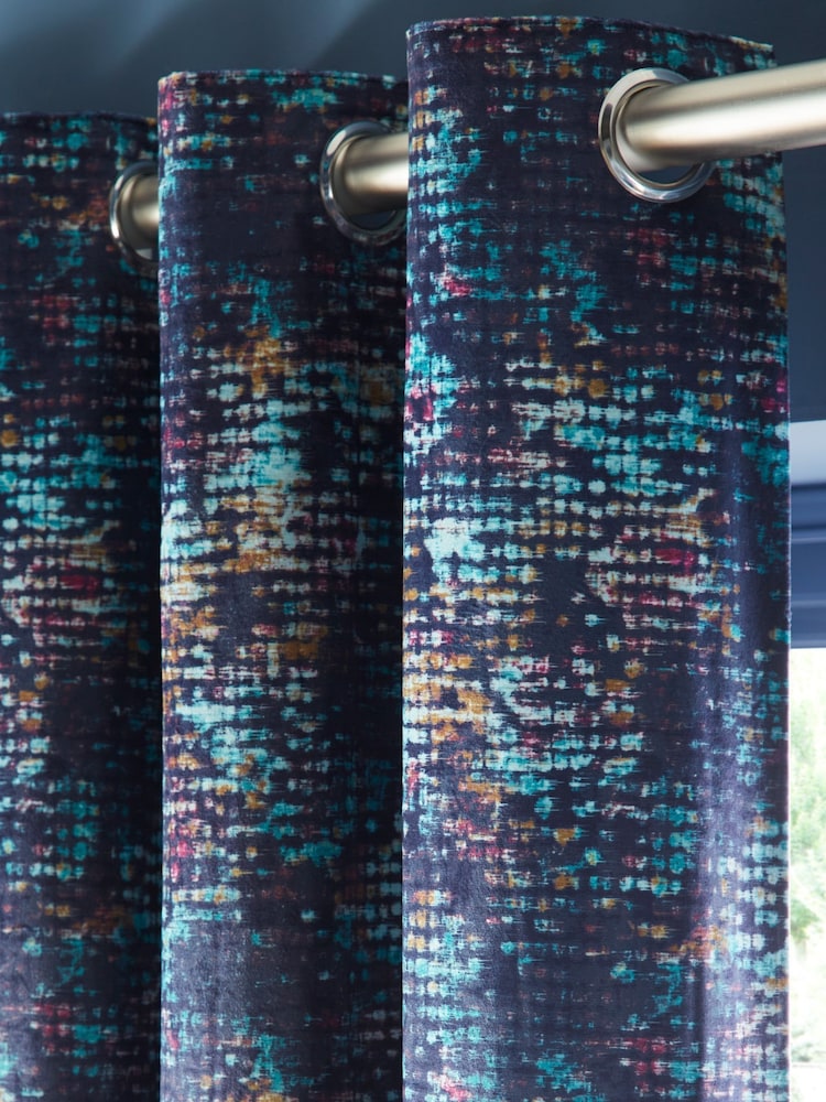 Studio G Blue Eclipse Eyelet Curtains - Image 2 of 2 Studio G Blue Eclipse Eyelet Curtains - Image 2 of 2