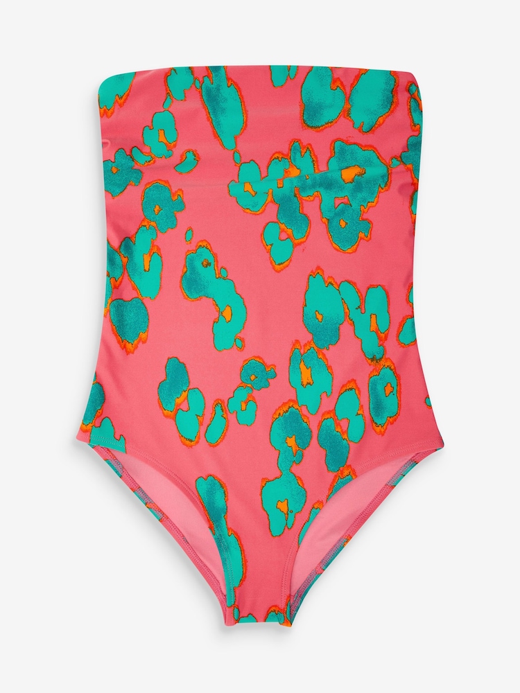 Pink/Blue Animal 2 Pack Bandeau Swimsuits - Image 2 of 3