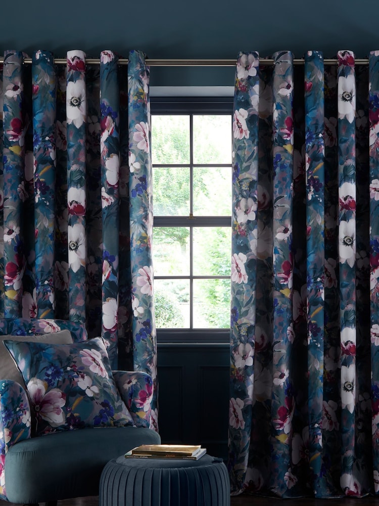 Studio G Purple Bouquet Eyelet Curtains - Image 1 of 2 Studio G Purple Bouquet Eyelet Curtains - Image 1 of 2