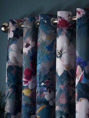 Studio G Purple Bouquet Eyelet Curtains - Image 2 of 2