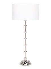 Pacific Silver Almas Silver Lamp 30cm White Shade - Image 2 of 2