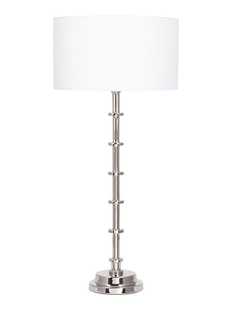 Pacific Silver Almas Silver Lamp 30cm White Shade - Image 2 of 2