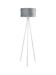 Pacific Grey Houston Brushed Silver Tripod Floor Lamp - Image 2 of 3