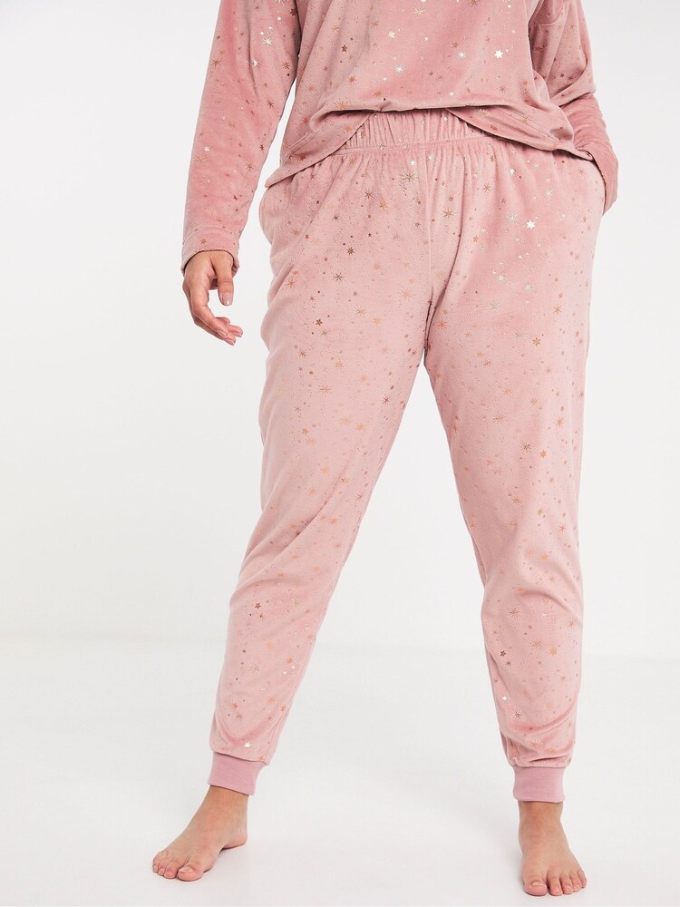 Figleaves Pink Dusty Fleece Joggers - Image 1 of 3 Figleaves Pink Dusty Fleece Joggers - Image 1 of 3