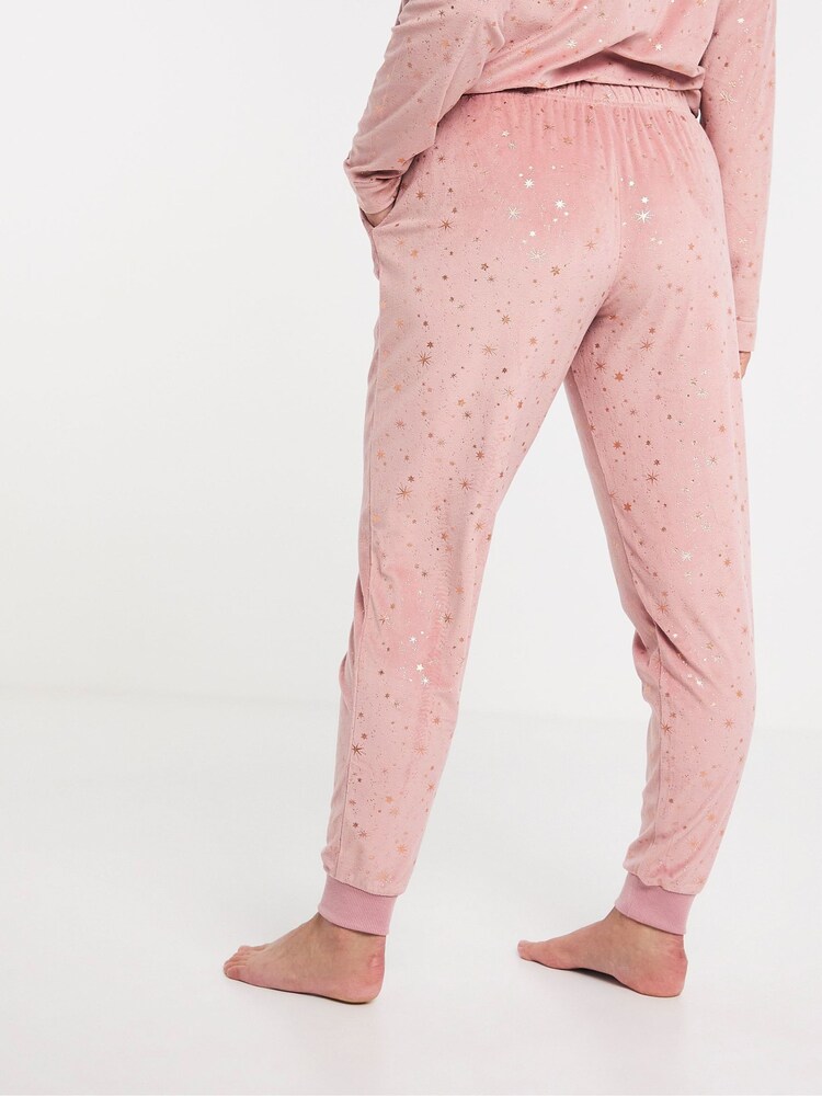 Figleaves Pink Dusty Fleece Joggers - Image 2 of 3 Figleaves Pink Dusty Fleece Joggers - Image 2 of 3